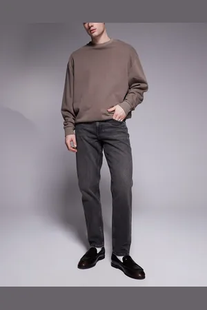 ASOS Vaqueros negros de corte tapered con lavado grisáceo de