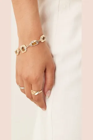 ASOS Pulsera dorada de estilo vintage con piedras de resina de