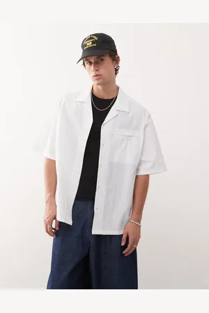 COLLUSION Camisa veraniega blanca de corte cuadrado de