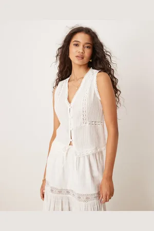 ASOS Chaleco con ribete de encaje de
