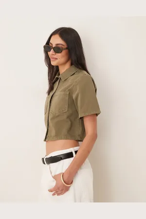 ASOS Camisa corta vaquera de -Verde