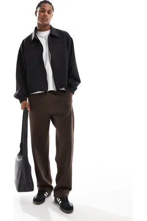 ASOS Chaqueta Harrington negra extragrande de tejido efecto neopreno de