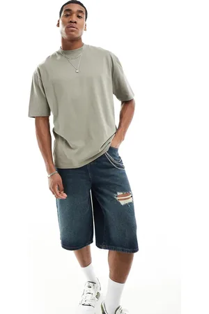 ASOS Camiseta caqui extragrande con cuello subido de tejido grueso de 240 g/m² de -Verde