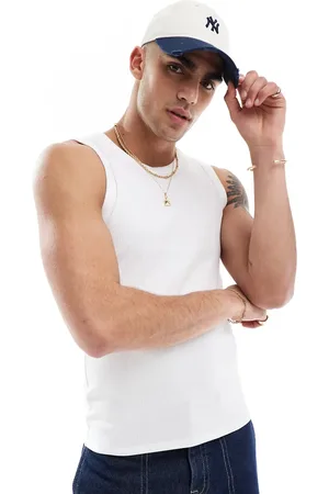 ASOS Camiseta sin mangas ajustada de canalé en de