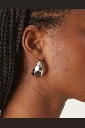 ASOS Pendientes de botón plateados extragrandes con diseño moldeado de