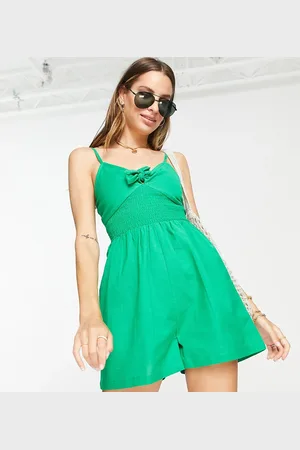Influence Mono playero corto verde con lazada delantera de Tall