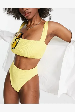 ASOS Top de copas grandes corto con escote cuadrado y acabado arrugado Mix & Match de