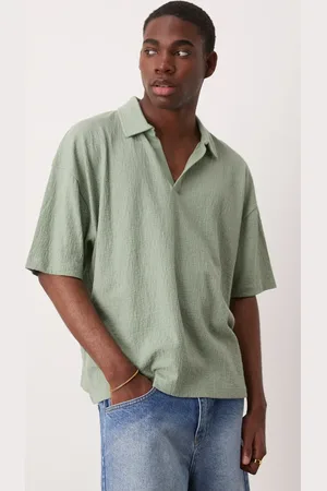ASOS Polo de corte cuadrado extragrande de tejido texturizado de