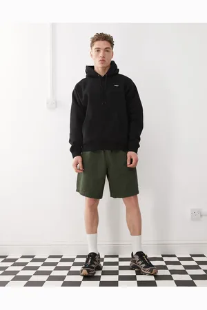 Obey Pantalones cortos holgados cómodos de sarga de -Negro