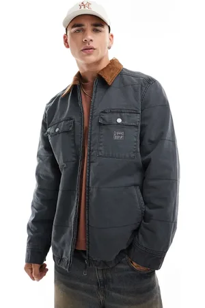 Lee Chaqueta gris carbón acolchada de estilo worker de lona de
