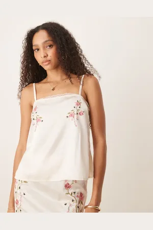 ASOS Top de tirantes con de satén de (parte de un conjunto)-Rosa