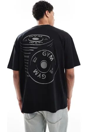 ASOS Camiseta negra extragrande con estampado gráfico deportivo de -Negro