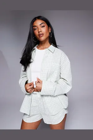 ASOS Camisa a cuadros pastel de Weekend Collective (parte de un conjunto)