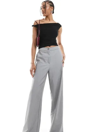 ASOS Pantalones de sastre grises con pernera recta holgada de ASOS DESIGN Tall