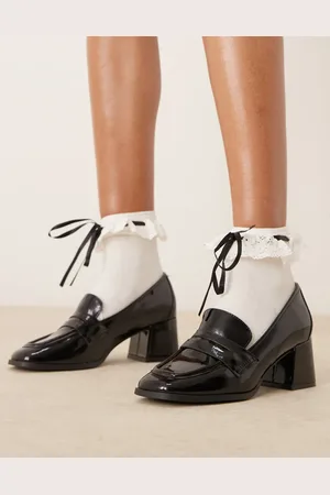 New Look Mocasines negros de tacón de