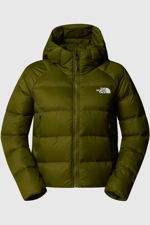 The North Face Chaqueta verde con capucha de plumón Hyalite de