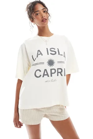 4th & Reckless Camiseta color con estampado "La Isla Capri" de -Blanco