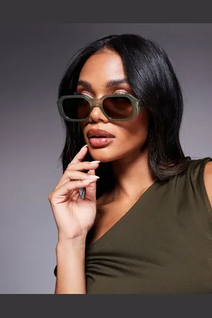 Quay Australia Gafas de sol verde oliva rectangulares Hyped Up de Quay
