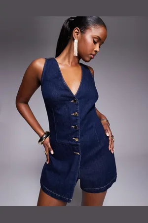 River Island Mono corto azul marino cruzado de