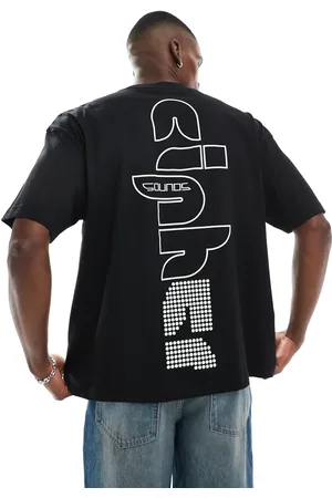 ASOS Camiseta negra extragrande con estampado gráfico urbano de -Negro