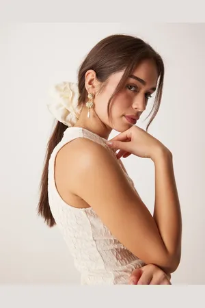 ASOS Coletero abullonado blanco suave escalonado de tejido texturizado de