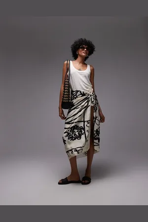 Topshop Pareo color con estampado abstracto de -Blanco