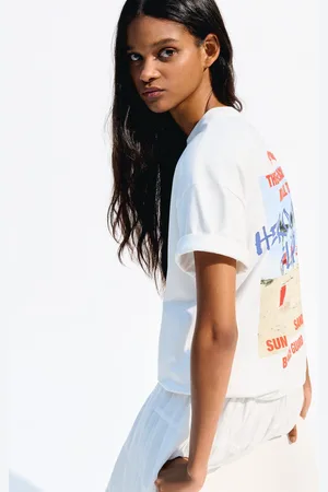 Bershka Camiseta Manga Corta Oversize Print Mujer L