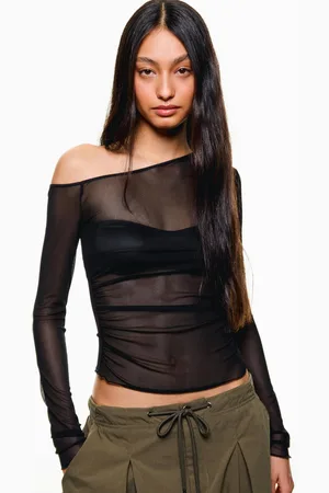 Bershka Camiseta Manga Larga Tul Mujer M