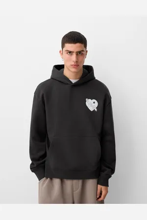 Bershka Sudadera Capucha Oversize Print Hombre L