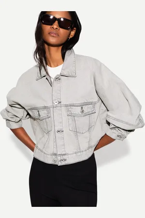 Bershka Chaqueta Denim Cropped Balloon Mujer Xs