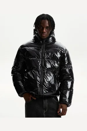 Bershka Cazadora Puffy Capucha Hombre L