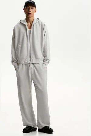 Bershka Pantalón Wide Leg Textura Hombre M