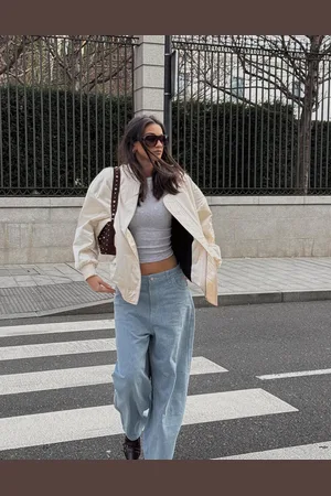 Bershka Jeans Super Baggy Full Rise Mujer 36