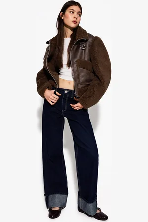 Bershka Cazadora Doble Faz Mangas Borreguito Mujer L