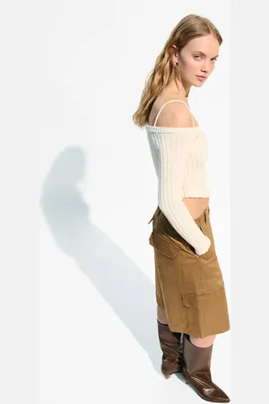 Bershka Jersey Bardot Canalé Mujer M
