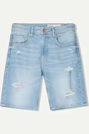 Bershka Bermuda Denim Rotos Hombre 44