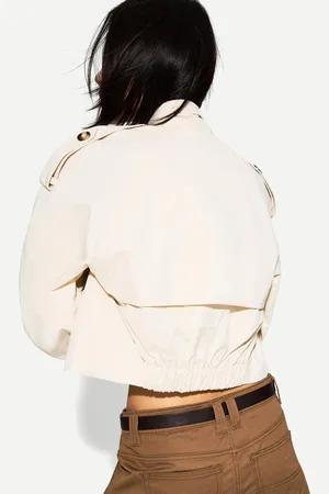 Bershka Cazadora Trench Corta Mujer Xs
