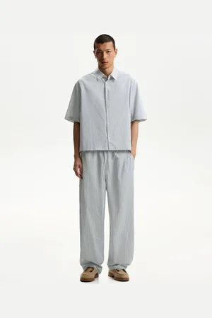 Bershka Camisa Manga Corta Boxy Textura Hombre L