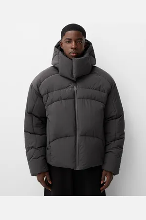 Bershka Cazadora Puffy Capucha Hombre S