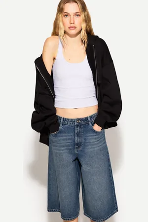 Bershka Bermuda Jort Denim Baggy Mujer 42