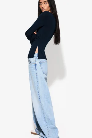 Bershka Camiseta Manga Larga Fruncida Mujer M