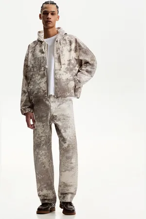 Bershka Cazadora Denim Capucha Print Hombre L