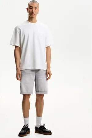 Bershka Bermuda Denim Bajo Vuelta Hombre 40