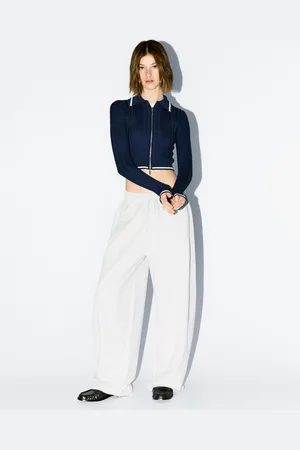 Bershka Chaqueta Cremallera Cuello Polo Trenzado Mujer Xs