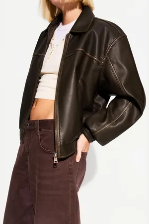 Bershka Cazadora Efecto Piel Mujer S
