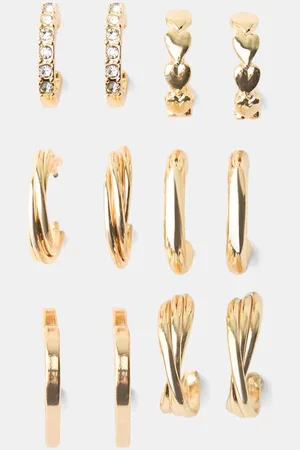 Bershka Pack 6 Pendientes Aro Mujer