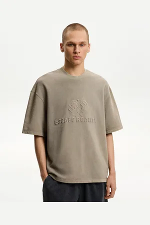 Bershka Camiseta Manga Corta Felpa Bordado Hombre M