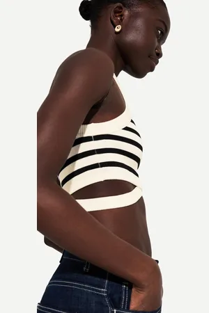 Bershka Top Tirantes Cut-Out Tiras Contraste Mujer S