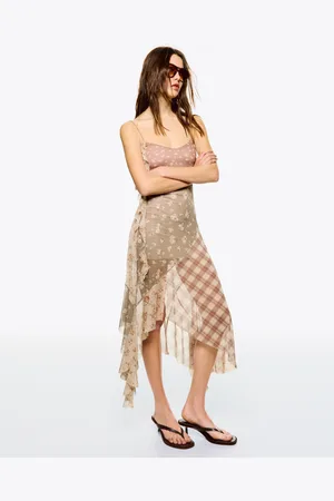 Bershka Vestido Midi Tirantes Mujer Xs