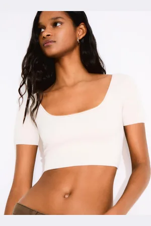 Bershka Jersey Manga Corta Cropped Mujer S